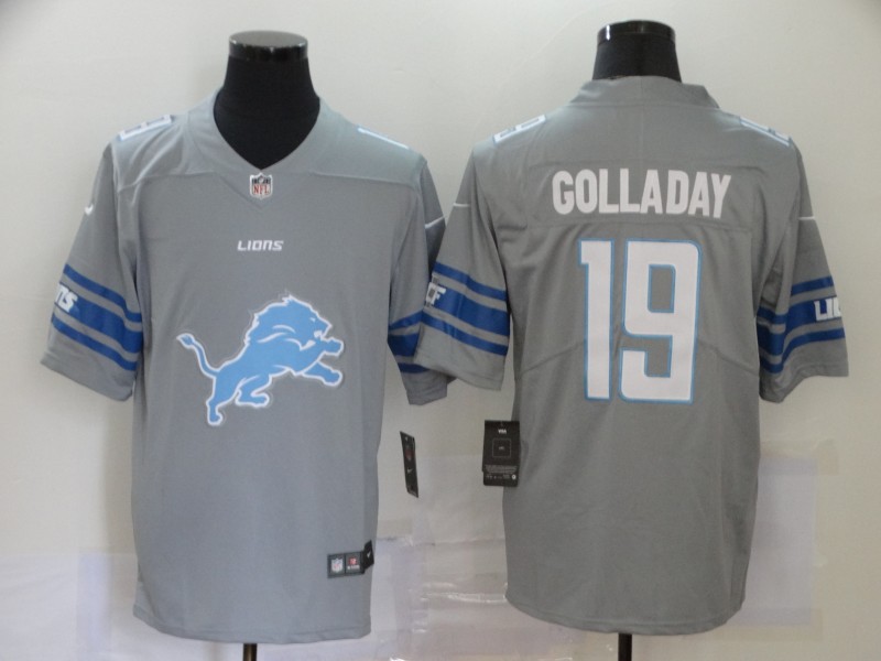Men's Detroit Lions Kenny Golladay #19 Gray Jersey